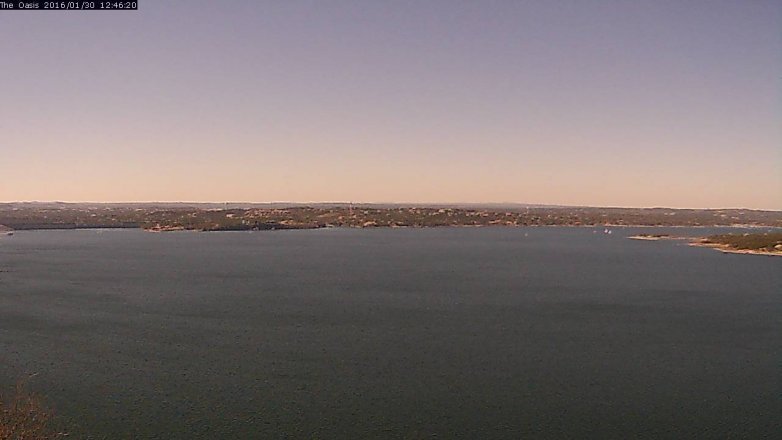 Lake Travis webcam, January 30, 2016 11:50 AM CT
