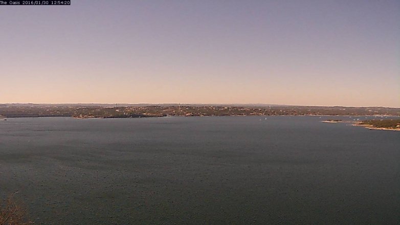 Lake Travis webcam, January 30, 2016 12:00 PM CT