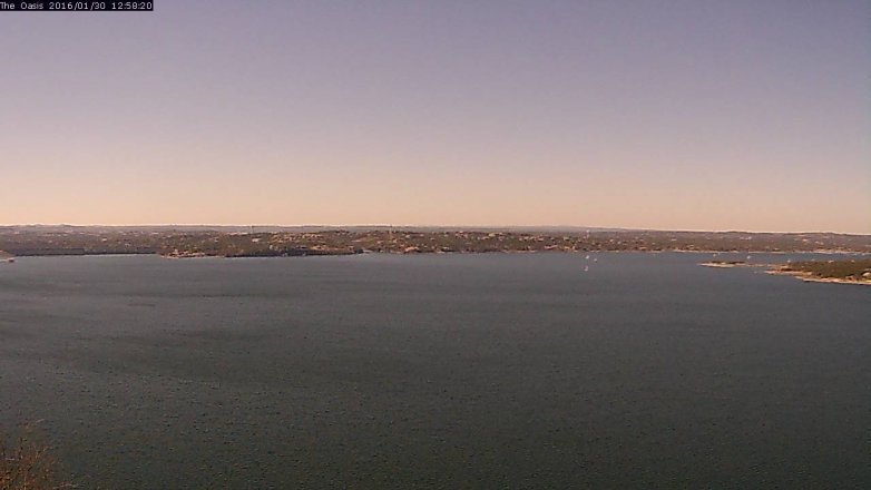 Lake Travis webcam, January 30, 2016 12:05 PM CT