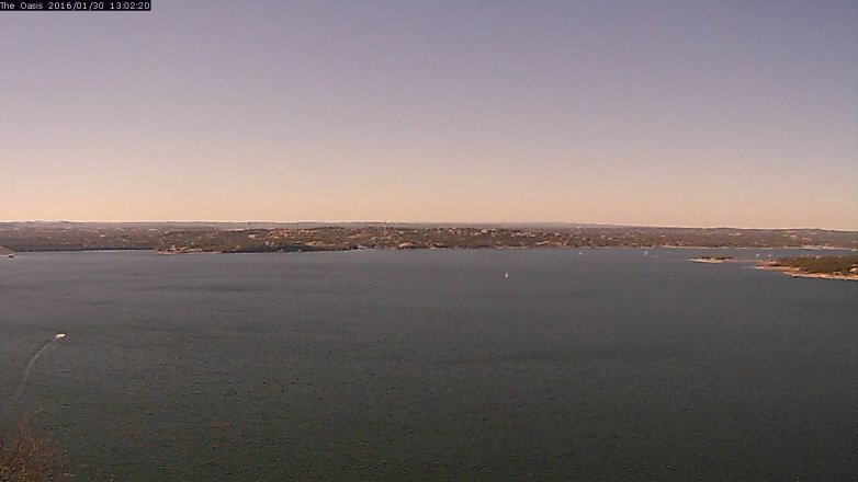 Lake Travis webcam, January 30, 2016 12:10 PM CT