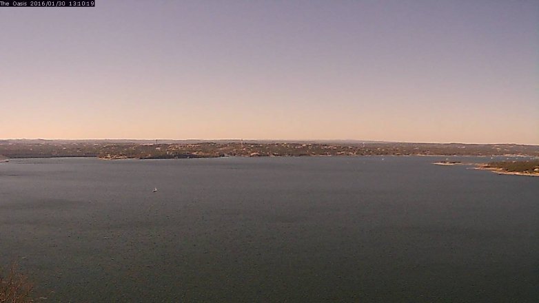 Lake Travis webcam, January 30, 2016 12:15 PM CT