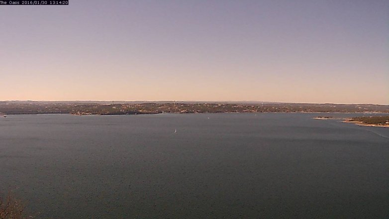 Lake Travis webcam, January 30, 2016 12:20 PM CT