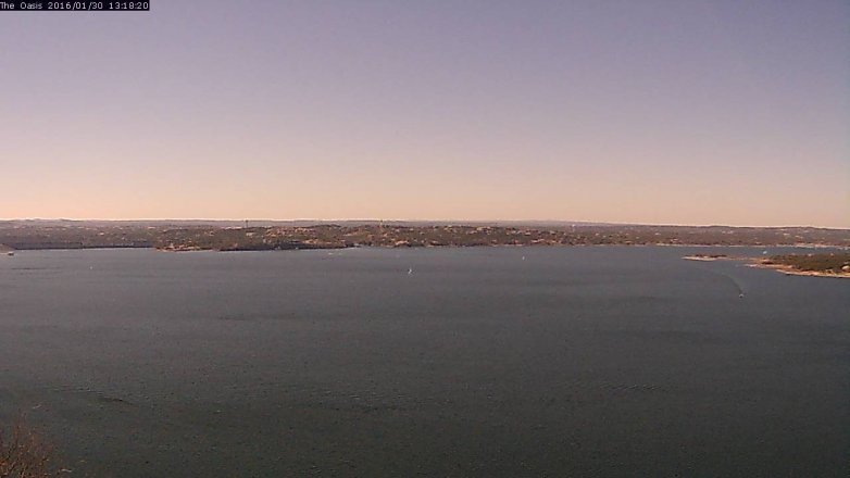 Lake Travis webcam, January 30, 2016 12:25 PM CT