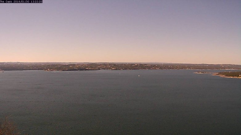 Lake Travis webcam, January 30, 2016 12:30 PM CT