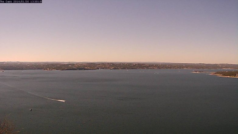 Lake Travis webcam, January 30, 2016 12:35 PM CT