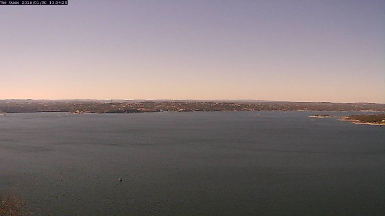 Lake Travis webcam, January 30, 2016 12:40 PM CT