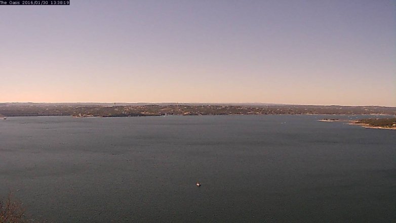 Lake Travis webcam, January 30, 2016 12:45 PM CT