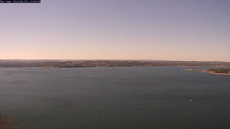 Lake Travis webcam, January 30, 2016 12:50 PM CT