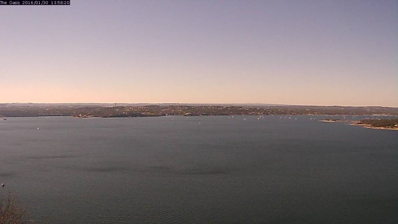 Lake Travis webcam, January 30, 2016 1:05 PM CT