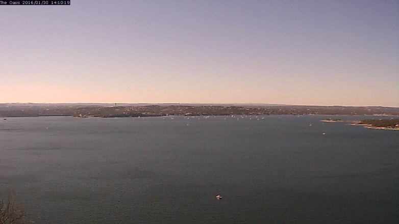 Lake Travis webcam, January 30, 2016 1:15 PM CT