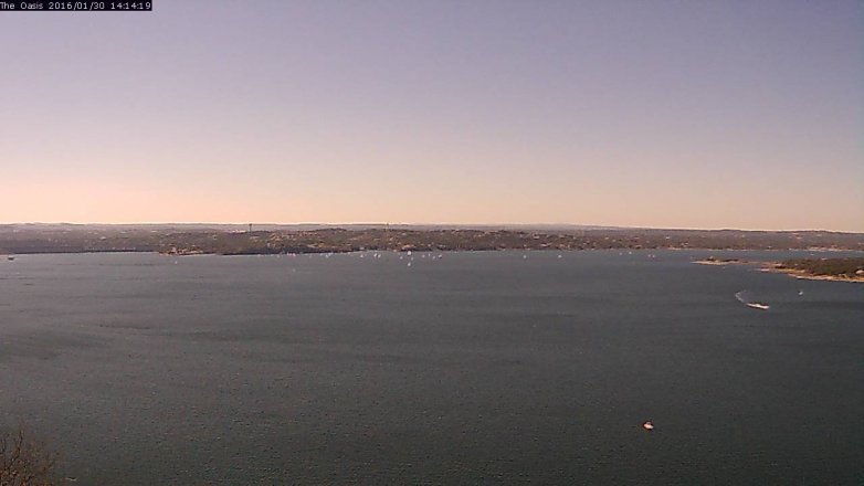 Lake Travis webcam, January 30, 2016 1:20 PM CT