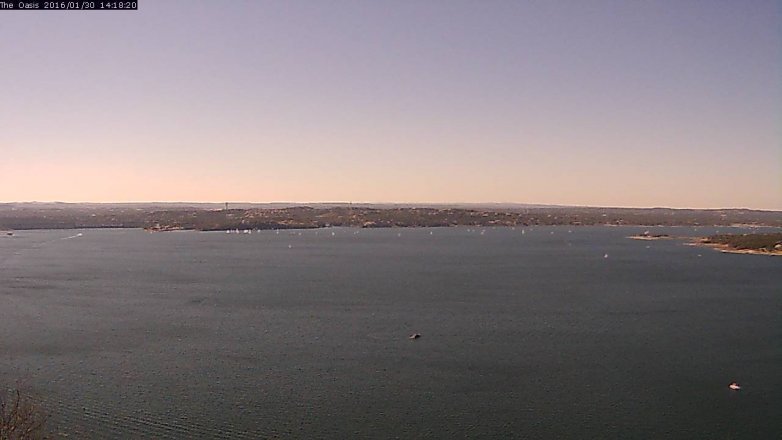Lake Travis webcam, January 30, 2016 1:25 PM CT