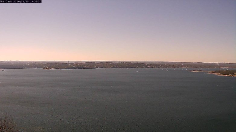 Lake Travis webcam, January 30, 2016 1:45 PM CT