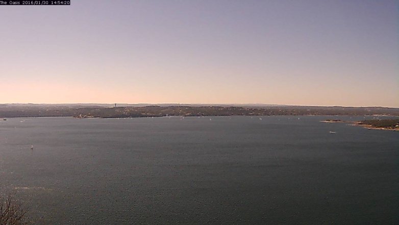 Lake Travis webcam, January 30, 2016 2:00 PM CT