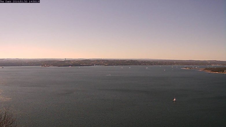 Lake Travis webcam, January 30, 2016 2:05 PM CT