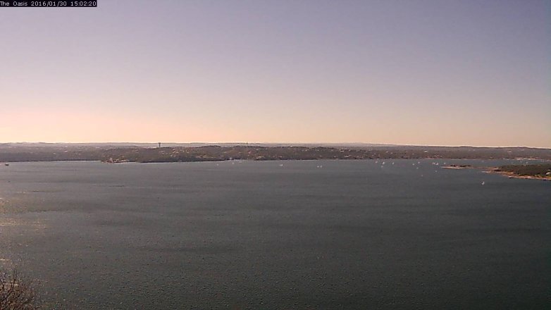 Lake Travis webcam, January 30, 2016 2:10 PM CT