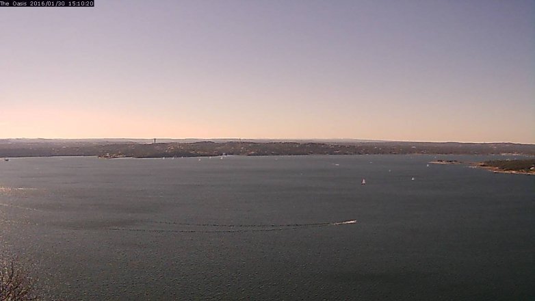 Lake Travis webcam, January 30, 2016 2:15 PM CT
