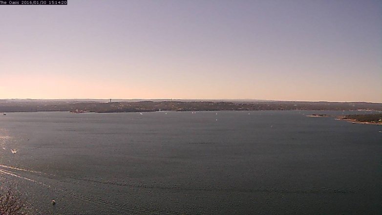 Lake Travis webcam, January 30, 2016 2:20 PM CT