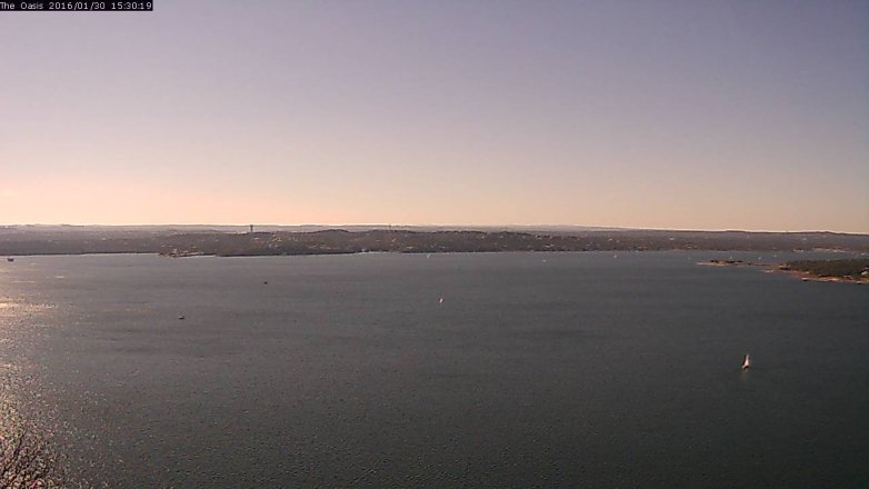 Lake Travis webcam, January 30, 2016 2:35 PM CT