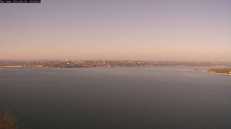 Lake Travis webcam, January 31, 2016 9:05 AM CT