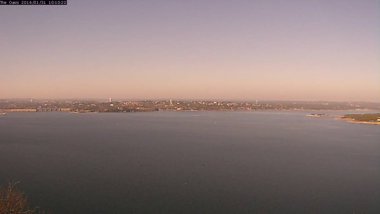 Lake Travis webcam, January 31, 2016 9:15 AM CT