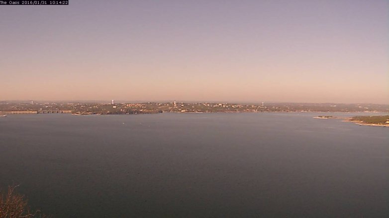 Lake Travis webcam, January 31, 2016 9:20 AM CT