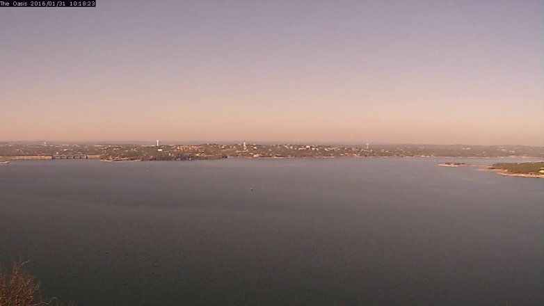Lake Travis webcam, January 31, 2016 9:25 AM CT
