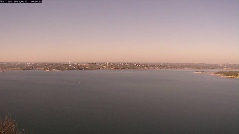 Lake Travis webcam, January 31, 2016 9:40 AM CT