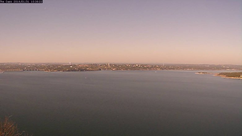 Lake Travis webcam, January 31, 2016 9:45 AM CT