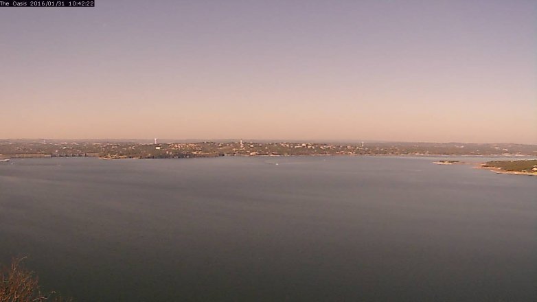 Lake Travis webcam, January 31, 2016 9:50 AM CT