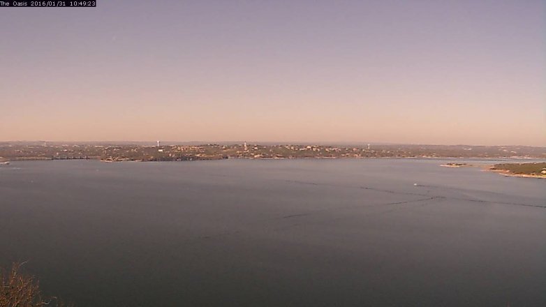 Lake Travis webcam, January 31, 2016 9:55 AM CT