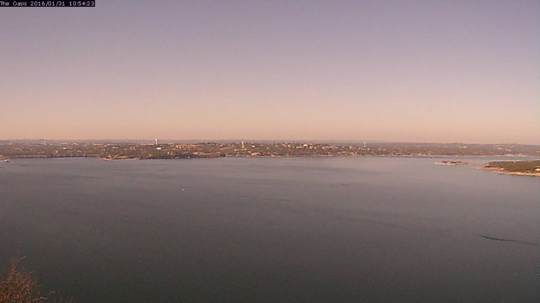 Lake Travis webcam, January 31, 2016 10:00 AM CT
