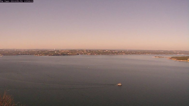 Lake Travis webcam, January 31, 2016 10:05 AM CT