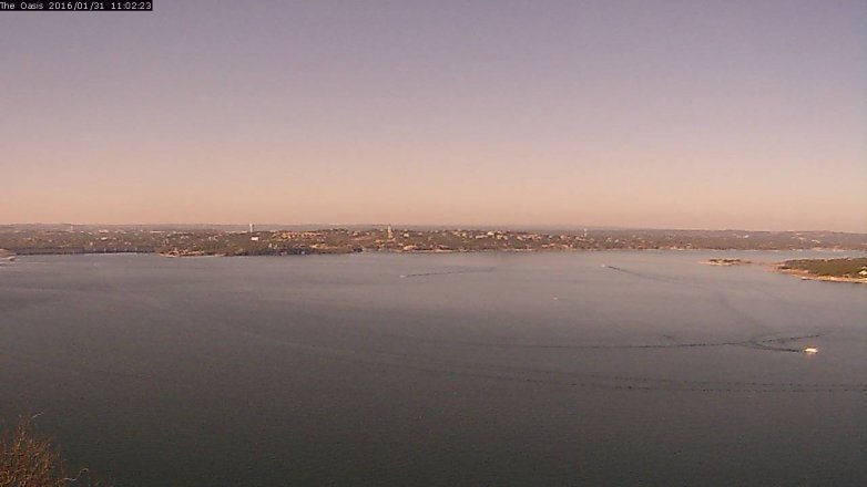 Lake Travis webcam, January 31, 2016 10:10 AM CT