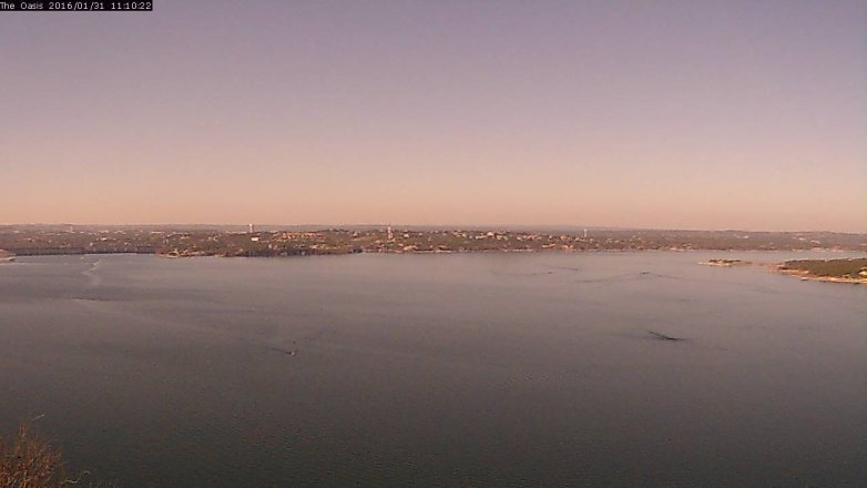 Lake Travis webcam, January 31, 2016 10:15 AM CT