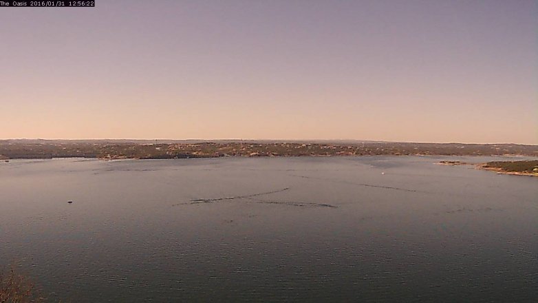 Lake Travis webcam, January 31, 2016 12:05 PM CT