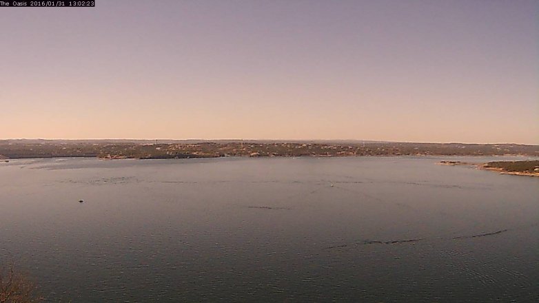 Lake Travis webcam, January 31, 2016 12:10 PM CT