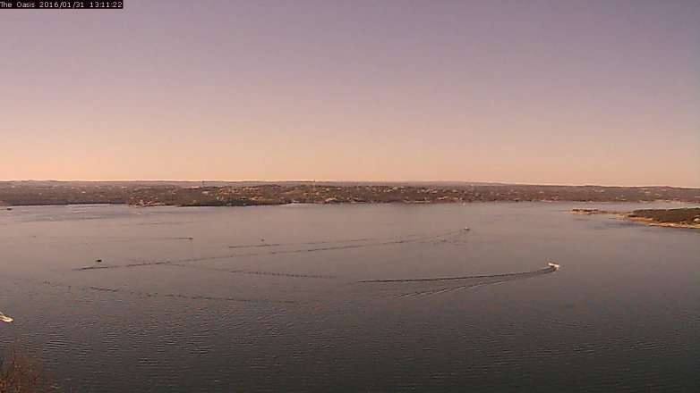 Lake Travis webcam, January 31, 2016 12:20 PM CT