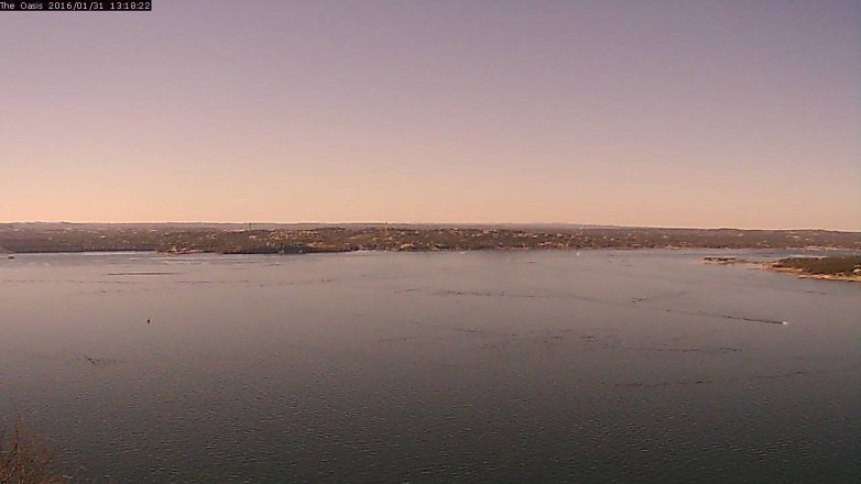 Lake Travis webcam, January 31, 2016 12:25 PM CT