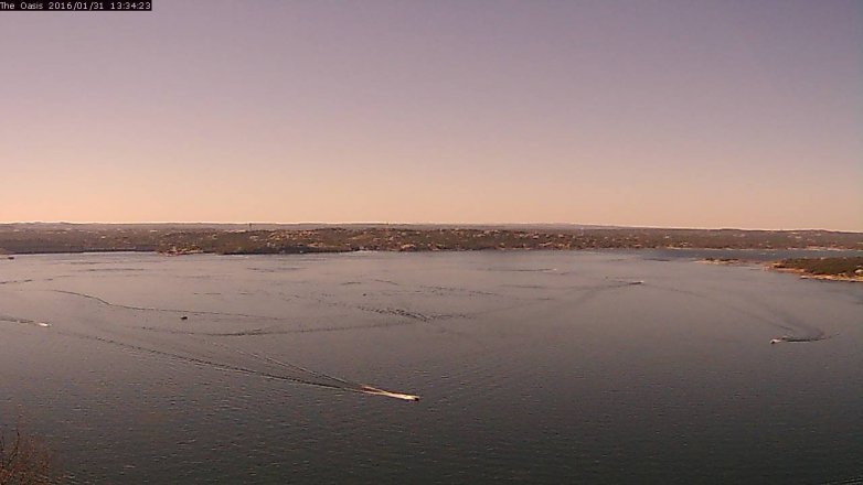 Lake Travis webcam, January 31, 2016 12:40 PM CT