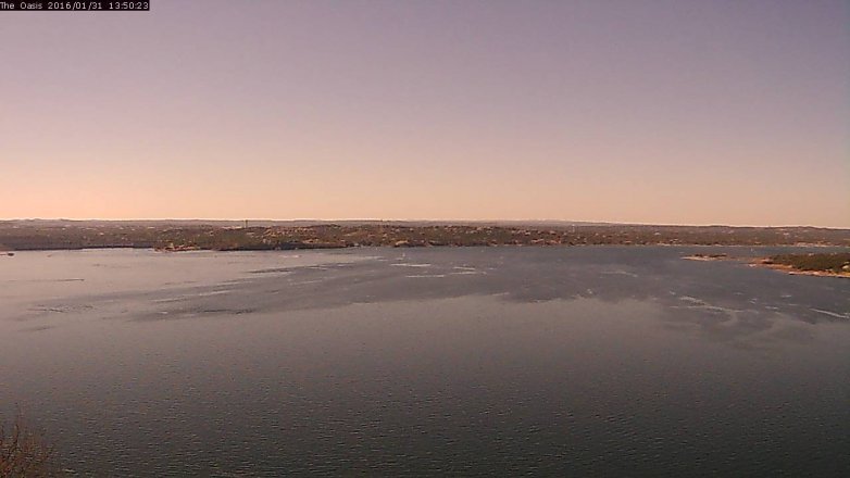 Lake Travis webcam, January 31, 2016 12:55 PM CT
