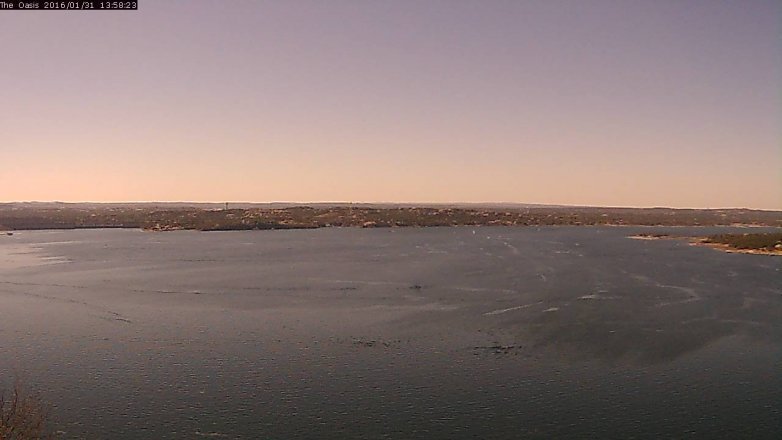 Lake Travis webcam, January 31, 2016 1:05 PM CT