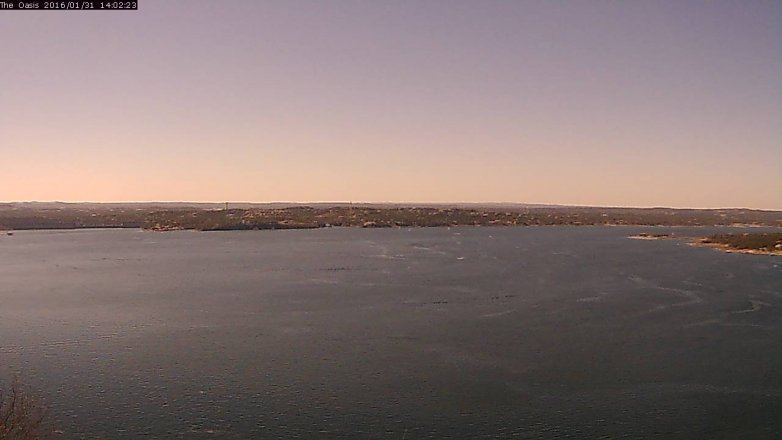 Lake Travis webcam, January 31, 2016 1:10 PM CT