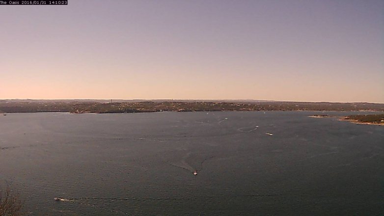 Lake Travis webcam, January 31, 2016 1:15 PM CT