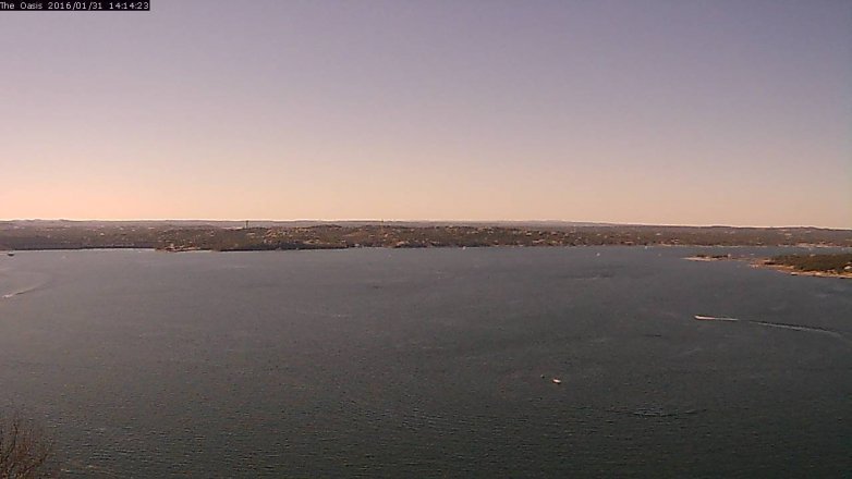 Lake Travis webcam, January 31, 2016 1:20 PM CT