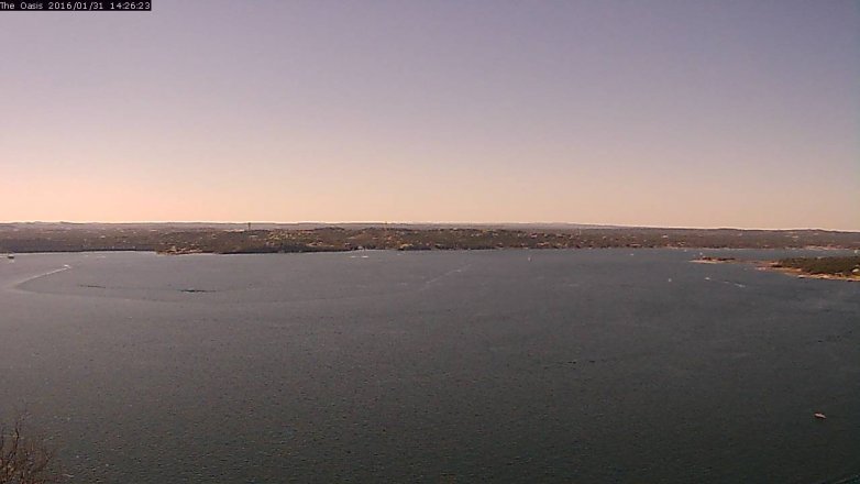 Lake Travis webcam, January 31, 2016 1:35 PM CT