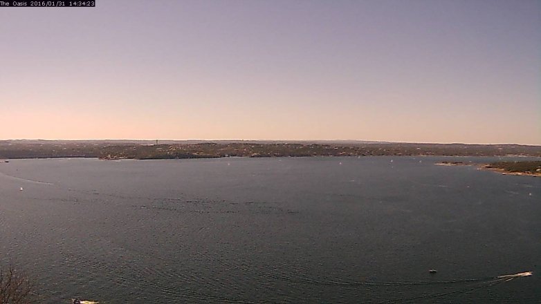 Lake Travis webcam, January 31, 2016 1:40 PM CT