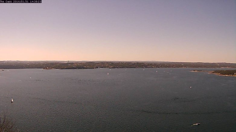 Lake Travis webcam, January 31, 2016 1:45 PM CT