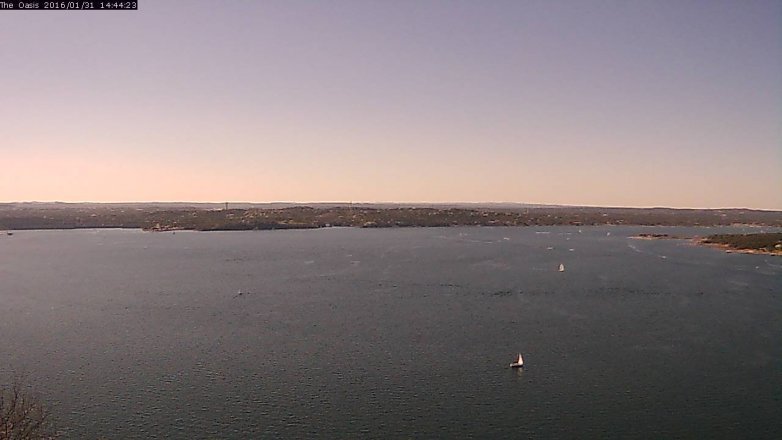 Lake Travis webcam, January 31, 2016 1:50 PM CT