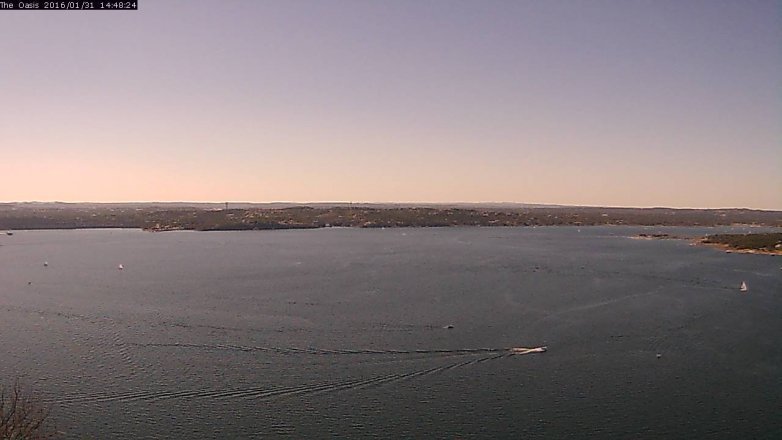 Lake Travis webcam, January 31, 2016 1:55 PM CT